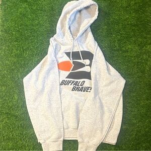 Gildan Buffalo Braves Gray Graphic Hoodie Medium